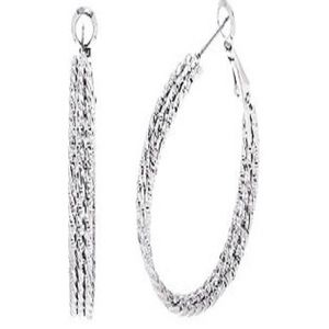 Sparkly silver hoop earrings